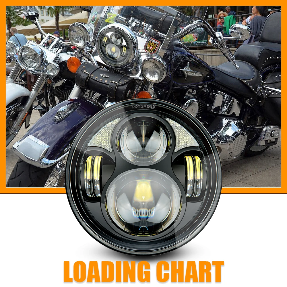 

5.75" Motorcycle LED H4 Headlight Hi&Lo HeadLamp Bulb DRL With Angel Ring for Sportsters XL Dyna, Indian Scout
