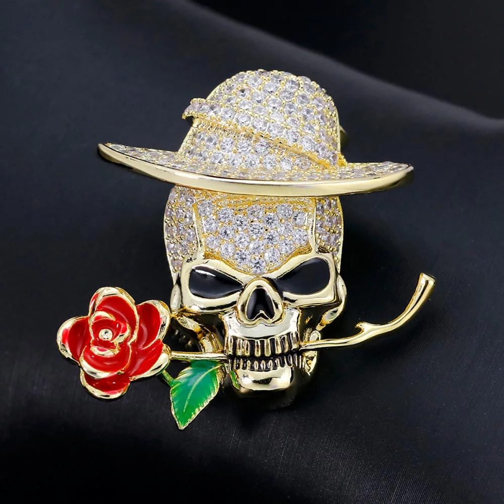 Модный сверкающий фианит Хэллоуин булавки для мужчин и женщин бижутерия высокое