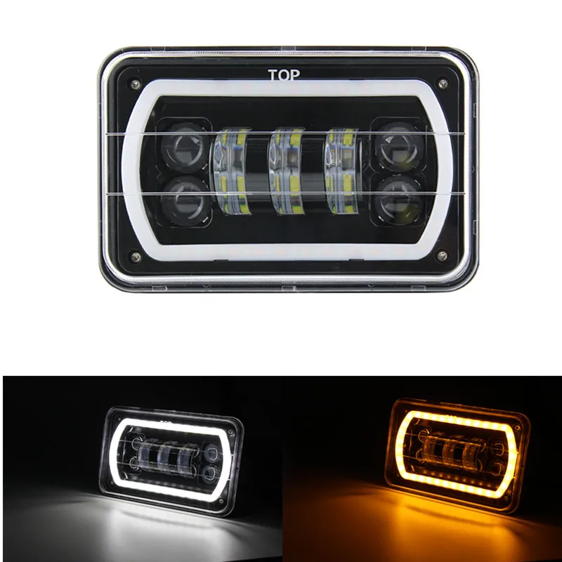 

4x6 дюймов Автомобильный светодиодный головной светильник квадратный светильник Белый Halo DRL запечатанный высокого Высокий/Низкий Луч отлож...