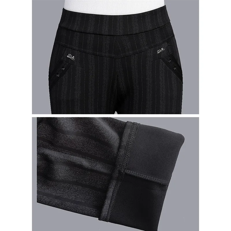 Брюки-карандаш женские в полоску повседневные Прямые Штаны с эластичным поясом