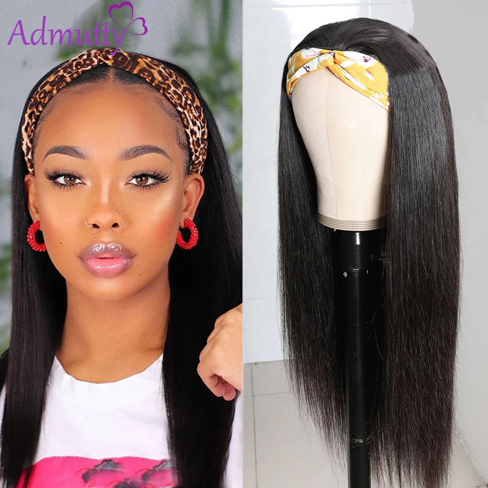 Парик с головной повязкой парики из человеческих волос полный аппарат