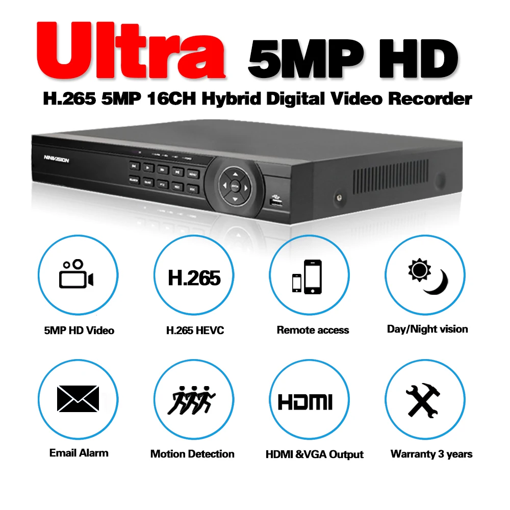 Цифровой видеорегистратор H.265 16 каналов 8 5 МП AHD DVR камера видеонаблюдения Onvif сеть