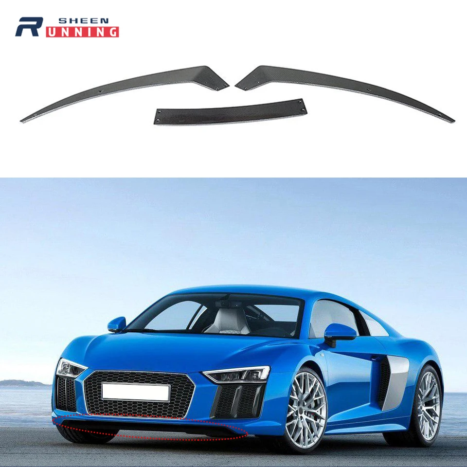 

Car Front Bumper Lip Splitter For Audi R8 2016 2017 2018 Carbon Fiber Front Bumper Lip Spoiler body kits
