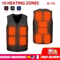 10 zones heated vest men women usb charging adjustable temperature self heating winter electric sleeveless warmer jackets