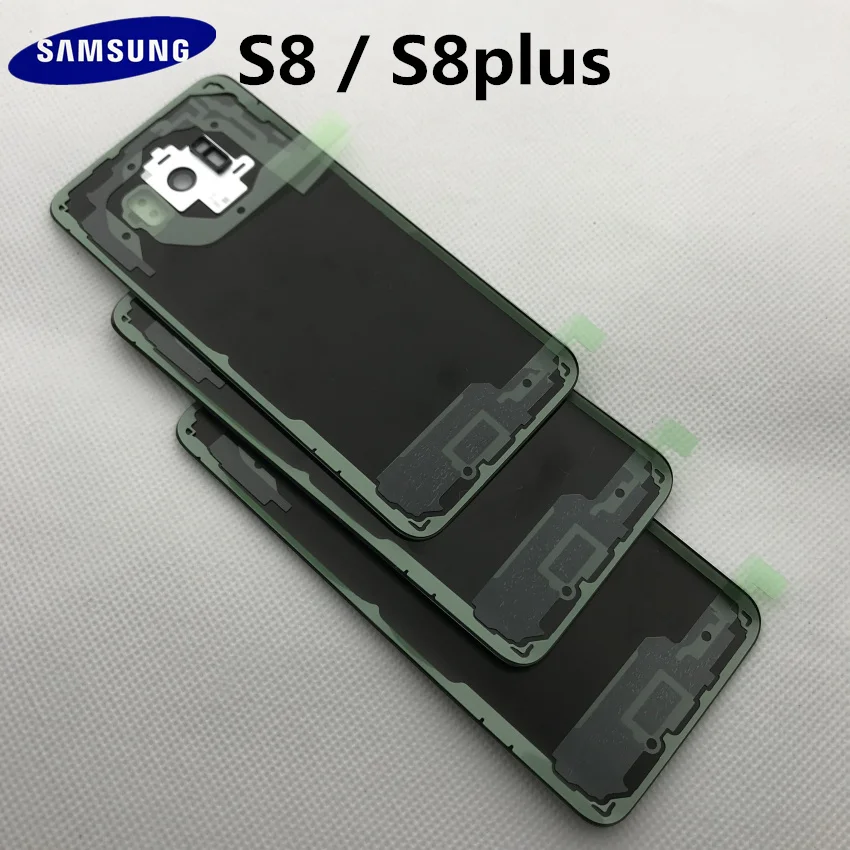 Оригинальное заднее стекло samsung S8 G950 G950F/S8+ G955 G955F S8 Plus корпус крышка батареи задняя крышка чехол с наклейкой