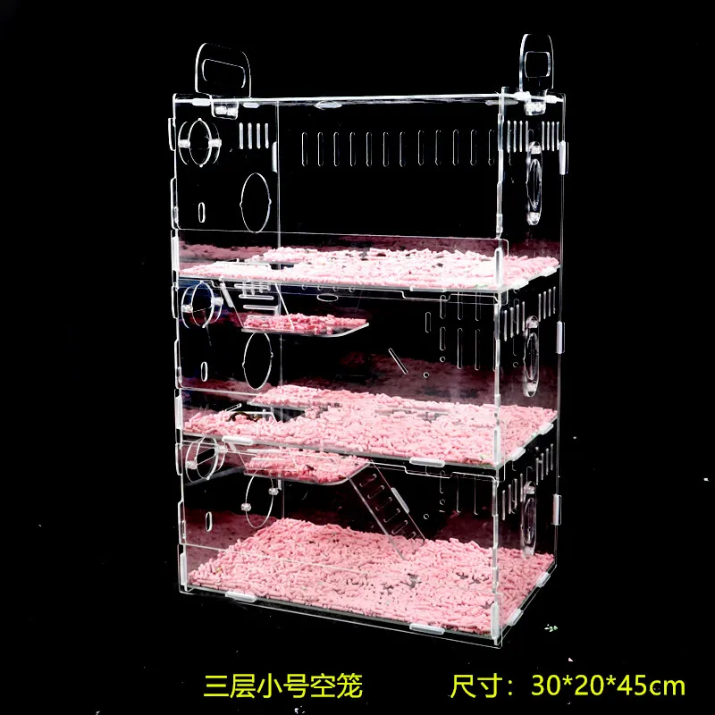 Детская клетка для хомяка акриловый Золотой Мишка трехслойная супер большая