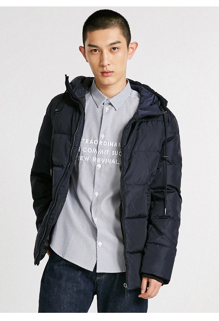 JackJones мужской модный Повседневный пуховик с капюшоном короткая парка пальто мужская одежда 218412509