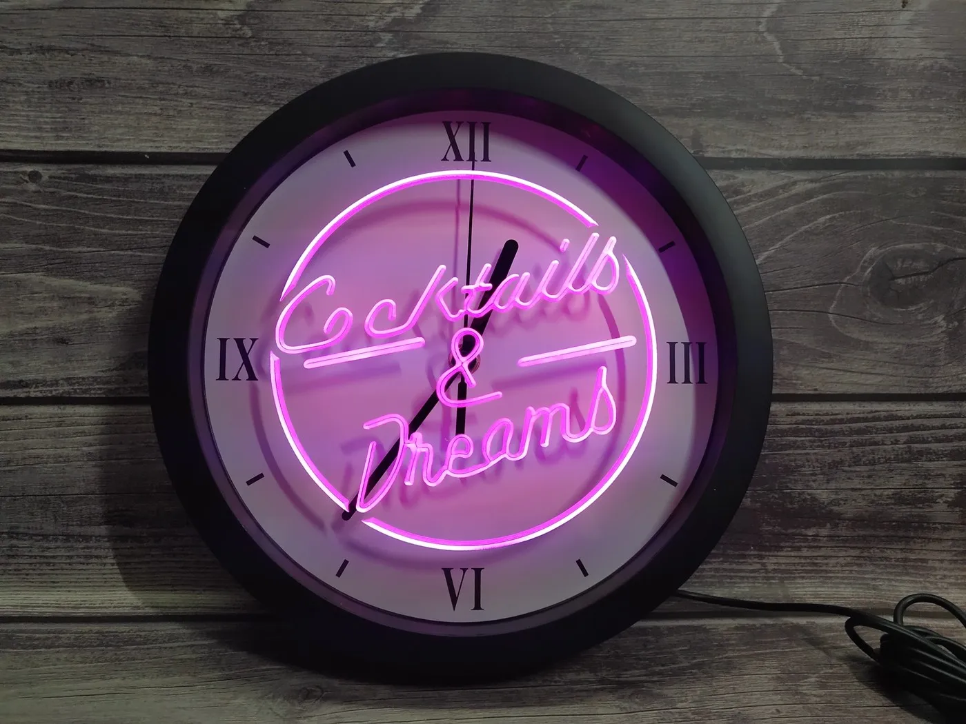 0b079 Cocktails &amp Dream Beer Bar Wine App Rgb 5050 Led Neon Light Signs Wall Clock |