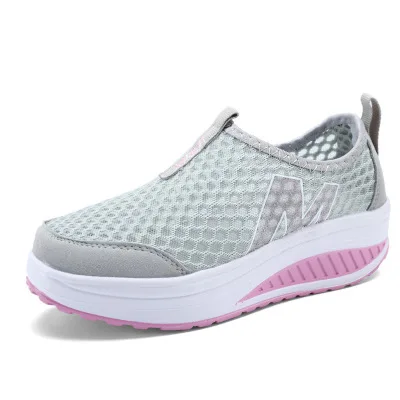 

women Casual Sneakers shoes Sport Fashion Height Increasing Woman 2021 Breathable Air Mesh Swing Wedges Sneakers