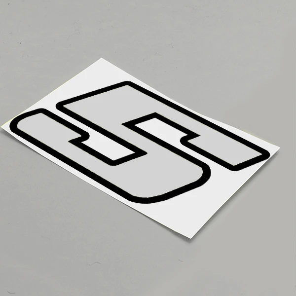 

Виниловая наклейка, двухслойная серебряная светоотражающая наклейка с черными контурными цифрами для автомобиля, мотоцикла, грузовика, шлема для ноутбука