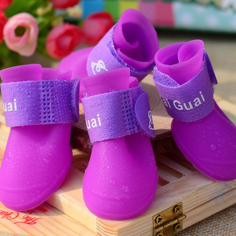 Новинка резиновые силиконовые сапоги ярких цветов для домашних животных
