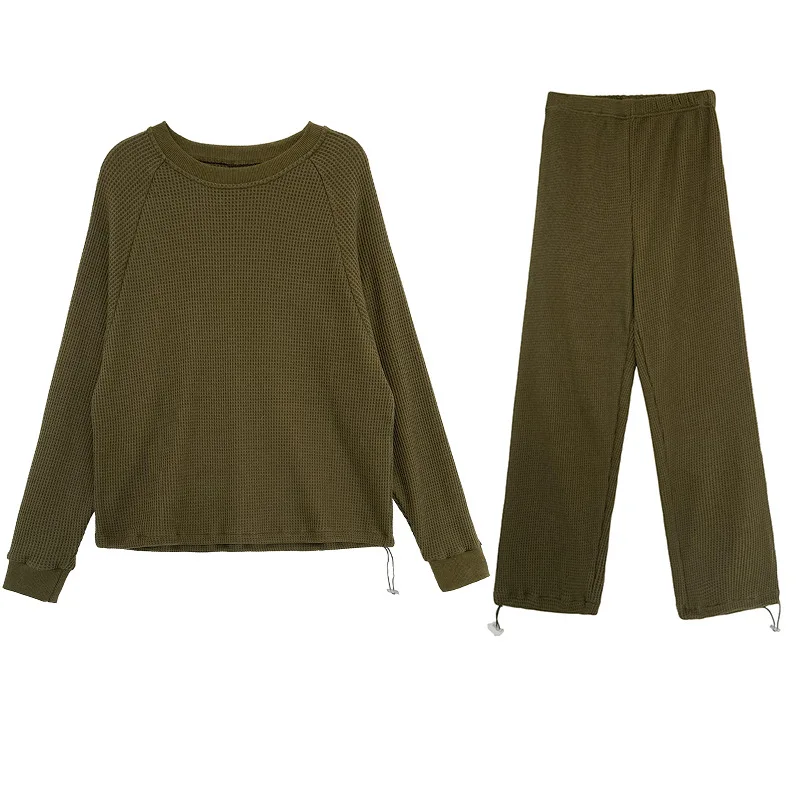 Свитер с длинными рукавами + брюки в Корейском стиле Модный повседневный