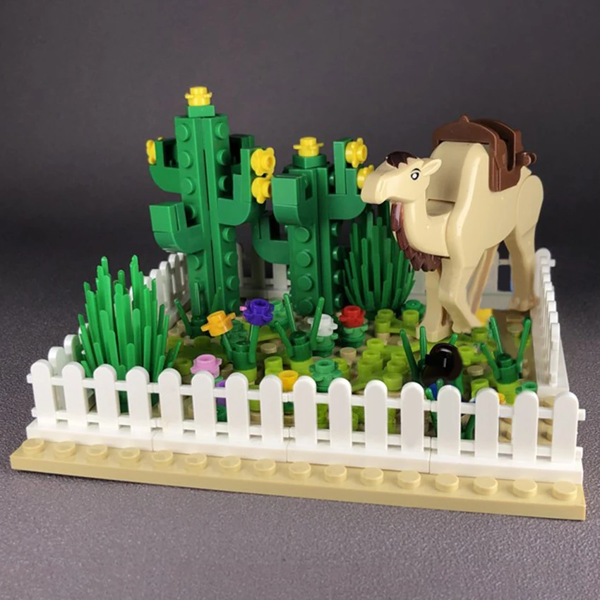 Конструктор Desert Oasis верблюд кактус растение уличный вид аксессуары фигурка MOC