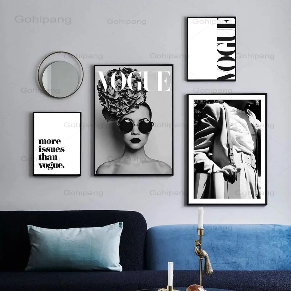 Современная модная холщовая картина черно-белые постеры с буквенным принтом для