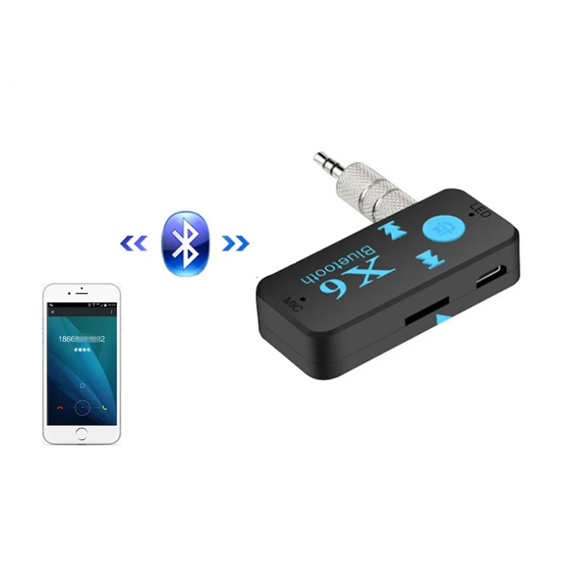 3 в 1 Bluetooth Совместимый Беспроводной адаптер X6 USB приемник 5 мм аудиоразъем TF mp3