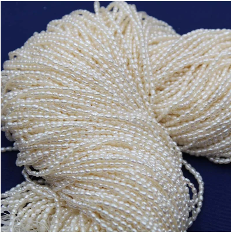 (5 нитей/Лот) продвижение! Натуральный пресноводный жемчуг в форме риса