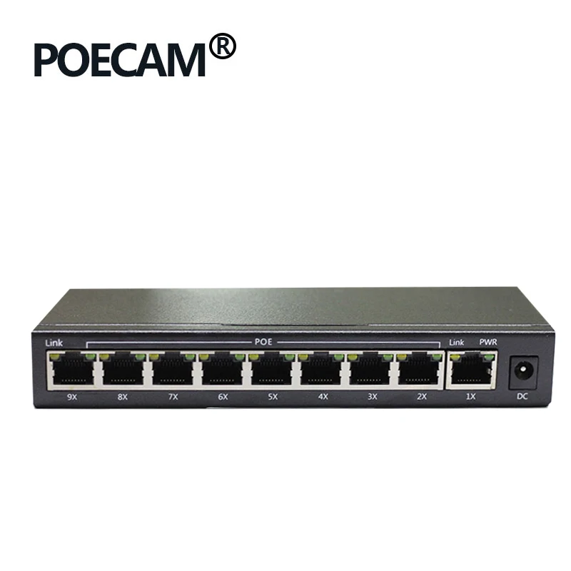 9 портов Ethernet IEEE802.3af POE переключатель ip телефон камера светодиодный экран Потолок