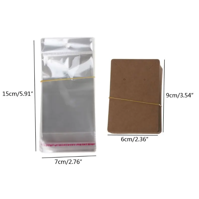 

100Pcs Blank Kraft Paper Jewelry Packaging Card Necklace Earring Display Cards