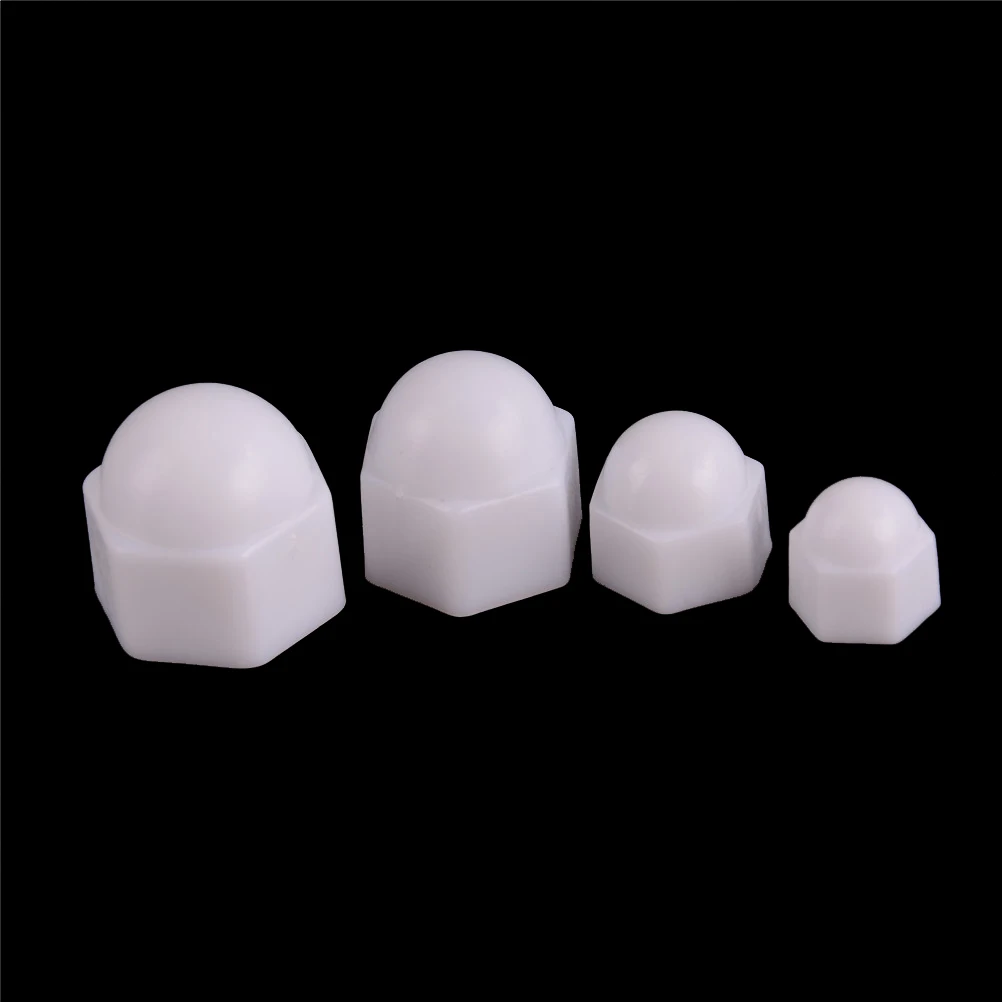 

10pcs M6 M8 M10 M12 White Dome Bolt Nut Protection Caps Cover Hex Hexagon Nuts Cap Nuts Protection Cover Nuts