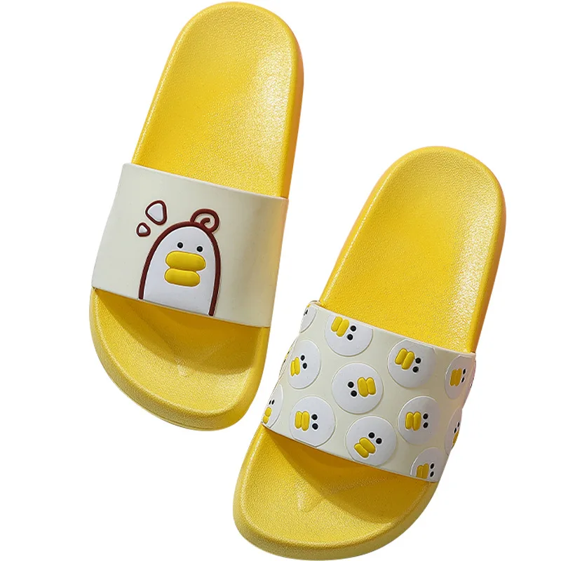 

Cartoon Slides Summer Women Soft Sole Home Slippers Outdoor Beach Open Toe Flat Flip Flops Sandals Cute Duck Couple Unisex Shoes