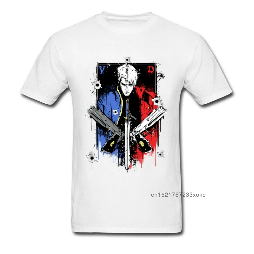 Футболка Devils Never Cry аниме футболка мужская черный топ 100% хлопок одежда Gunman Poker Tees