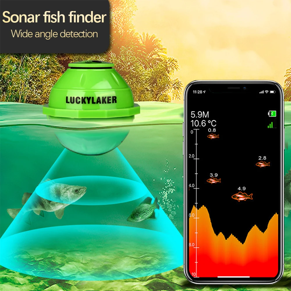 

Lucky FF916 Sonar Wireless WiFi Fish Finder 50M/130ft Depth Echo Sounder Detect Sea Lake Boat Fishing Finder For IOS Android