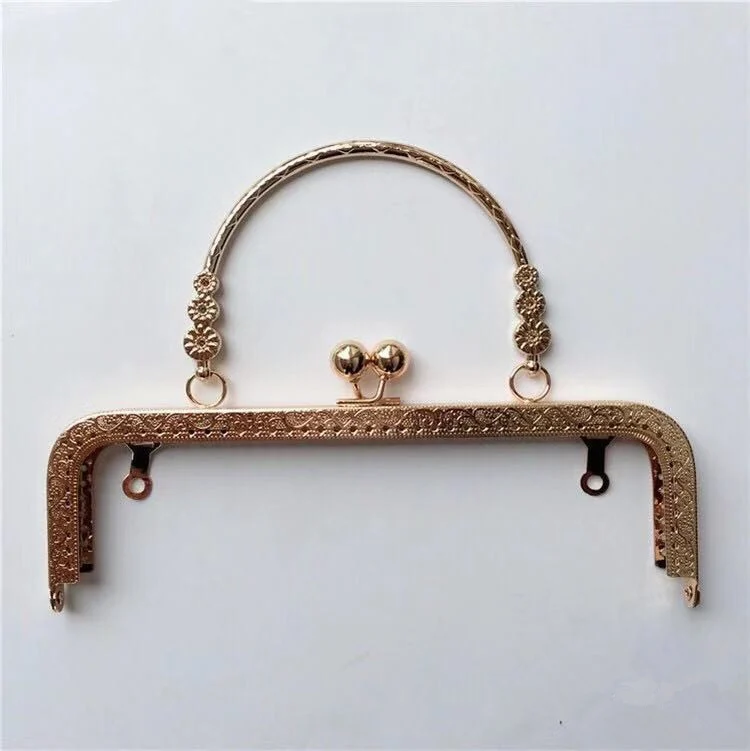 Прямая рамка для кошелька с накатанными краями 20 см Женская металлическая