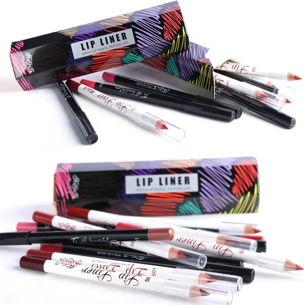 12 цветов матовый карандаш для губ мягкий водостойкий блеск Не оставляющий следов