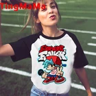 Футболка Funkin Мужская в стиле хип-хоп, забавная тенниска с мультяшным графическим принтом в стиле Харадзюку, с милым принтом пятница ночь, в стиле унисекс