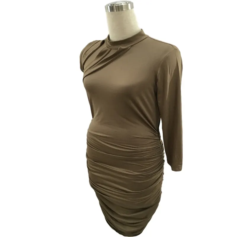 

2021 Hot New Women Summer Sexy Draped Patchwork Knee Length Plus Size Maxi 5XL Dresses Casual Pencil Bodycon Sheath Tunic