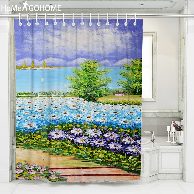 Маргаритка картина маслом Шторки для душа с принтом Бохо цветы украшения 3d