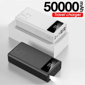 power bank 50000mah portable charger led external mobile phone battery powerbank 50000 mah for xiaomi mi free global shipping