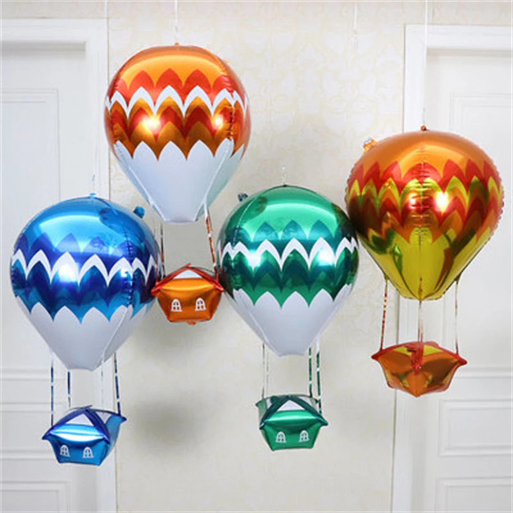 4Pcs New 22inch 4D Cartoon Science Fiction Hot Air Balloons Set  Rocket Children 's Birthday Party Baby Shower Decoration