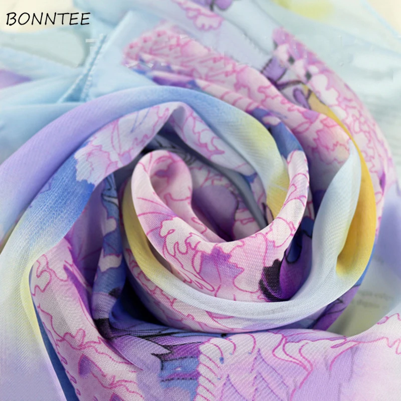 

Scarves Women Chiffon Breathable Printed Cute All-match Square Scarf Womens Fashion Funny Accessories Daily Lovely Wraps 2020