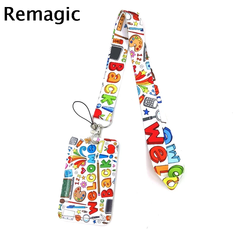 

Школьные принадлежности, держатель для удостоверения личности в стиле аниме, ремешок для ключей, ремешок на шею для мобильный телефон, коль...