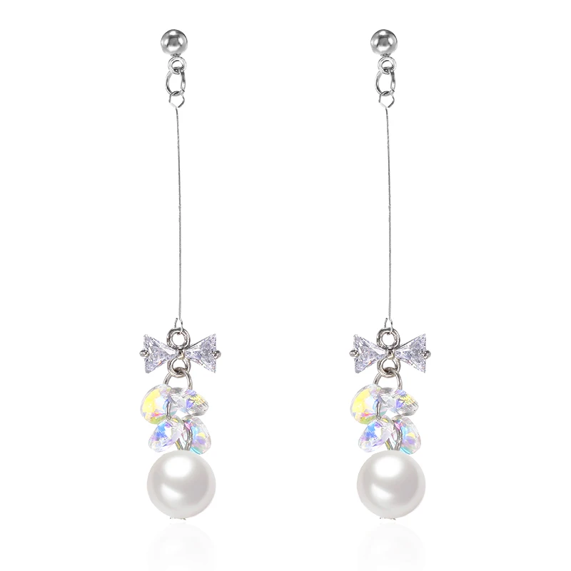 2019 корейские очаровательные красочные Кристальные серьги массивные жемчужные
