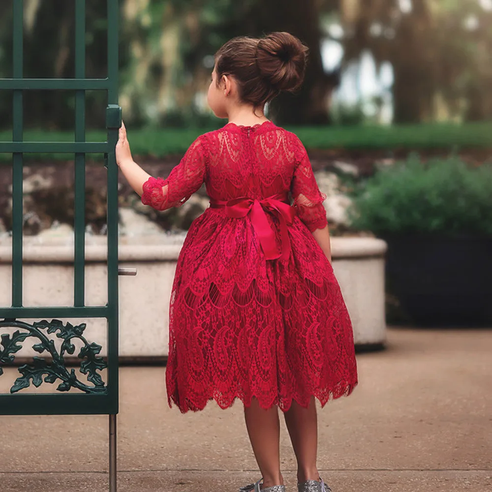 Детское платье Кружевное принцессы с цветочным рисунком Фатиновое праздничное