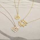 Ожерелье с монограммой, кулон из нержавеющей стали, персонализированное ожерелье-чокер с тремя буквами, ожерелья для женщин, подарки на заказ