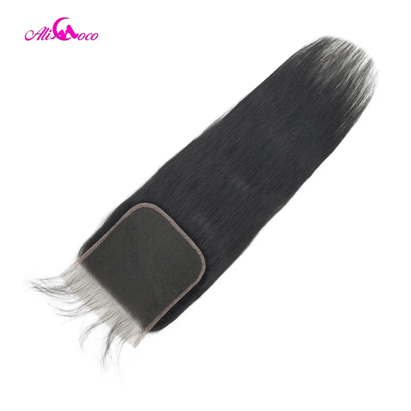 Бразильские Прямые кружевные волосы с детскими волосами естественного цвета 5X5