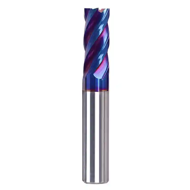 Fresadora de carburo tungsteno HRC65 4 flautas 1 2 3 6 7 8 9 10 11 12 14 16 18 20MM CNC ， Концевые фрезы из карбида