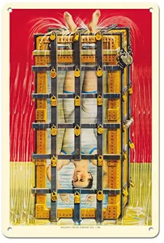 

Harry Houdini - Water Torture Cell - Magic Poster c.1916 Metal Tin Sign