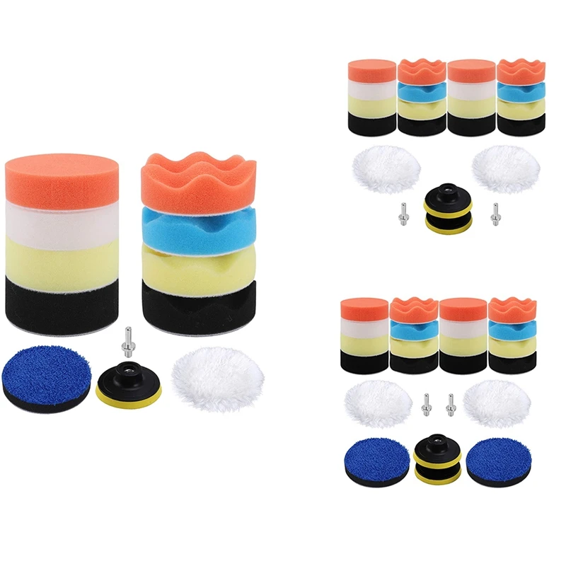 

Car Foam Drill Polishing Pad Kit,3Inch Buffing Pads,Car Sponge Buffing Polishing Pads Kit For Car Polishing,Waxing