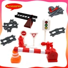 Конструктор Железнодорожный транспорт, набор строительных блоков из крупных частиц, совместимый с фирменными блоками, игрушки для детей, подарок