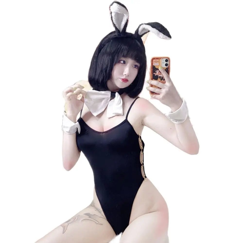 

Комбинезон без рукавов с высоким вырезом, колготки и чулки для косплея, сексуальное горячее эротическое нижнее белье, ночная Клубная одежда...