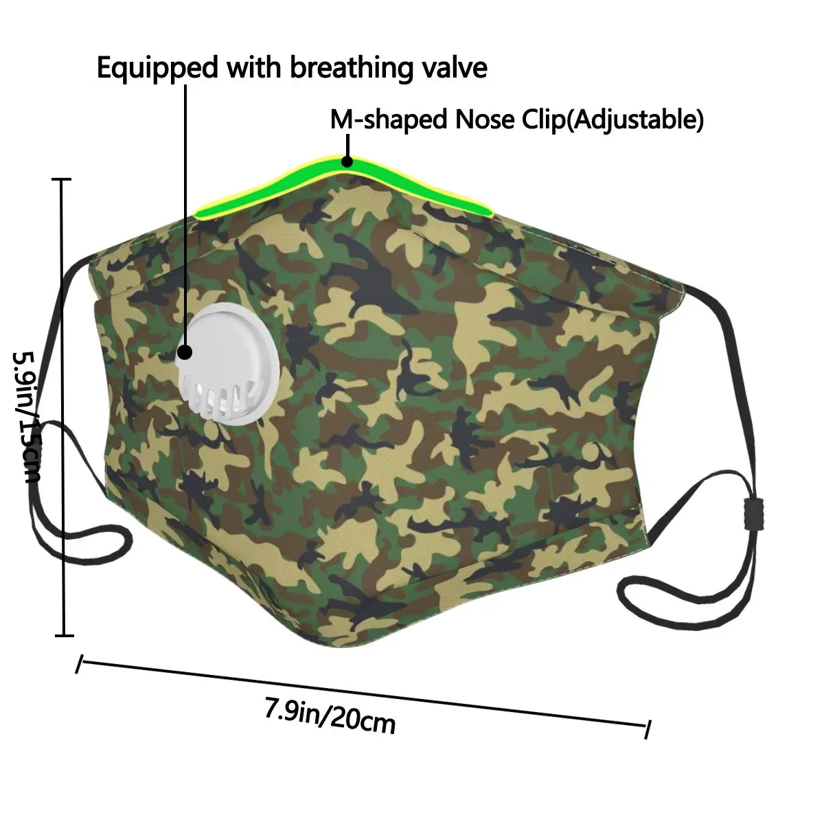 

Washable Reusable Mask Army Universal Camouflage Pattern Anti Pollution Mouth Respirator Dust Masks Mouth Muffle with Filter