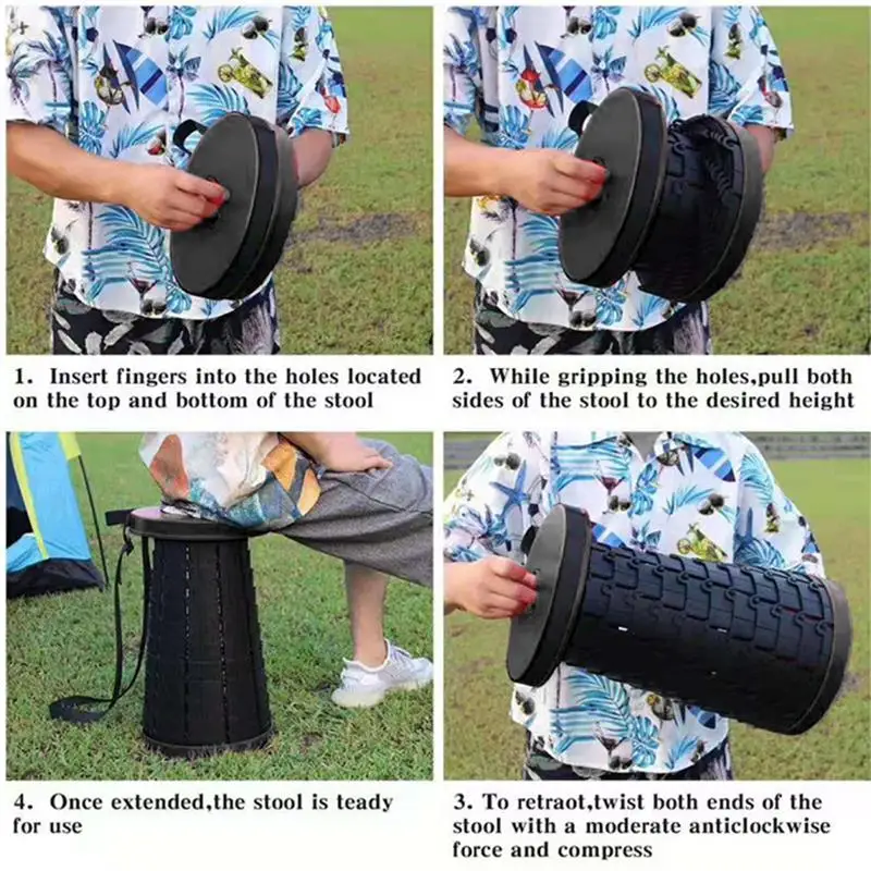 

Outdoor Furniture Retractable Stool Chairs Portable Stool Lounge Folding Chair Camping Stool Foldable Convenient Fishing Chair