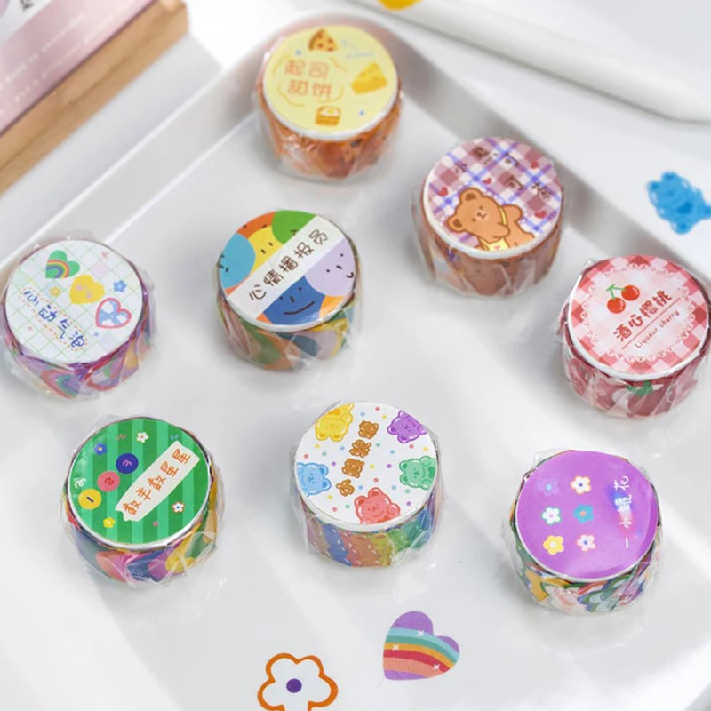 

100 Pcs/Roll Hand Drawn Cartoon Color Tape DIY Scrapbooking Lace Tape Sticker