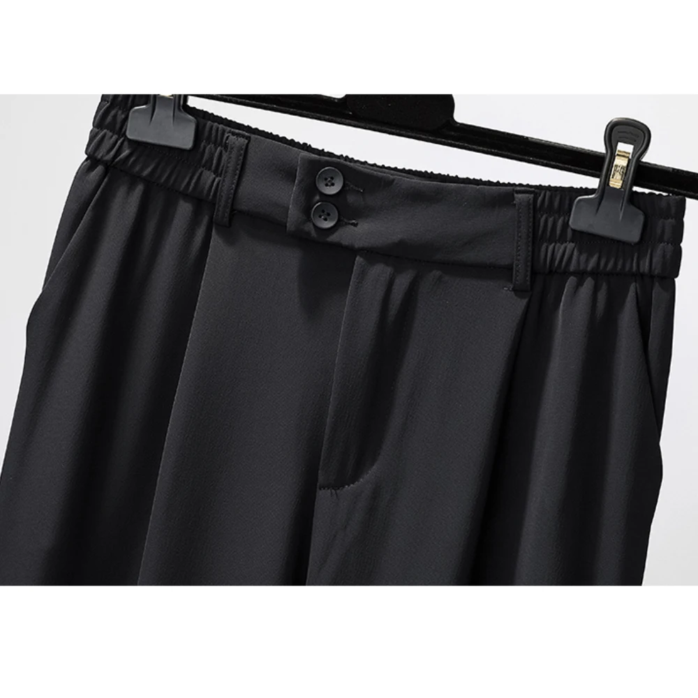

Plus Size Women's Wide-leg Pants High Elastic Waist Straight Suit Pants Loose And Comfortable Drape Ankle Length Trousers Womens