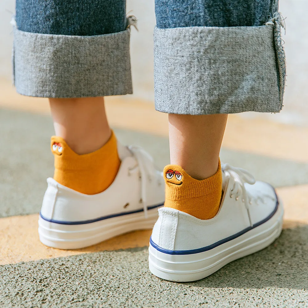 Летние милые носки с забавными выражениями для мужчин и женщин Мультяшные