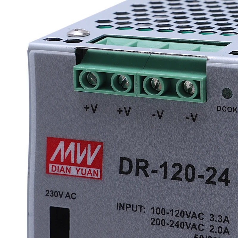 DR-120-24 120 Вт промышленный рельсовый источник питания 24V5A импульсный монтаж |